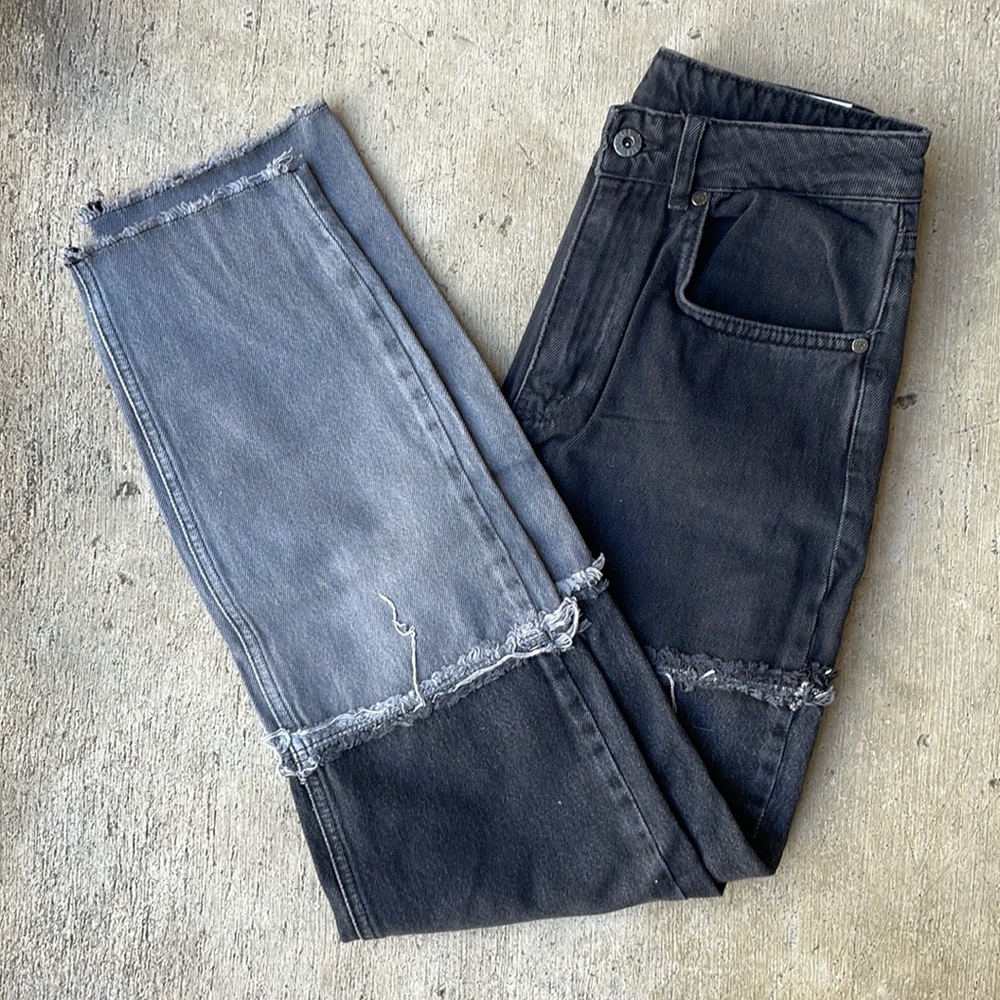 Ragged Priest Charcoal Ombre Mom Jeans